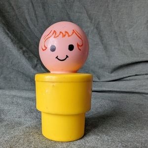 Vintage Little People 1974 Jumbo Chunky Redhead Yellow Toy Fisher-price Figure
